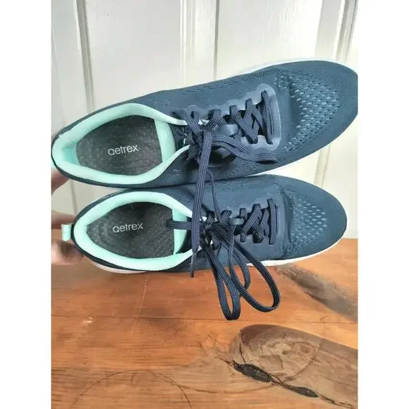 Aetrex Danika Women’s Arch Support Sneakers Navy Mint AP105W Size 10.5-11 - Picture 6 of 9